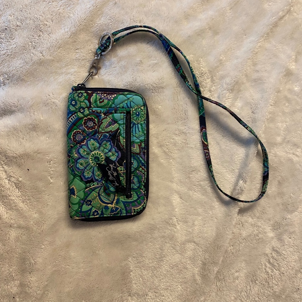 Vera Bradley wristlet wallet, Blue, green & purple